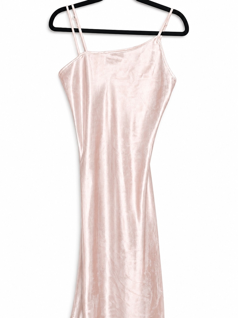 Vintage Avon Intimates Satin Slip Dress | Blush Pink Floral Jacquard | Small